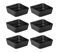 INNAL 6 Pièces Bols à Sauce Dish 9.2 x 9.2 x 3.9 cm Carrés Bol Aperitif Bols à Trempette Coupelle Sauce Bowls Empilables Petite Coupelle Aperitif pour Fruits Collations épices Restaurants Bars (Noir)