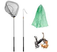INNAL Filet de Pêche Rétractables pour Volailles Attrape-Poulet Rétractable Kit 2 en 1 avec Crochets et Filêt de Pêche pour Volailles Kit de Filet de Peche évolutif pour Volaille Oiseaux Poissons