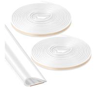 Innconee Lot de 2 joints adhésifs en caoutchouc de silicone souple pour porte, fenêtre, intérieur ou extérieur, commercial (1,3 cm de large x 0,6 cm de haut x 7,6 m de long, blanc)