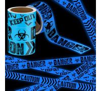 Innconee Lot de 3 rubans d'avertissement phosphorescents pour Halloween - 5,1 cm x 15 m - Décoration effrayante pour Halloween - Pour maison hantée de cauchemar - Décoration d'intérieur et d'extérieur