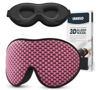 INNELO 2025 Masque de sommeil confortable et respirant Avec orbites profondes et plaquettes nasales surélevées 100 % bloquant la lumière Mousse à mémoire de forme