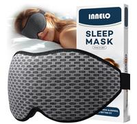 INNELO Masque de Sommeil 3D pour Hommes et Femmes, 2025 Version Améliorée Dormeurs Latéraux, Masque Oculaire Ergonomique à 100% Anti-Lumière, avec Orbites Oculaires Confortables et Sans Pression, Gris
