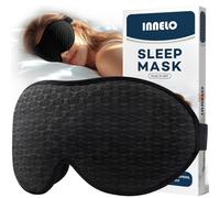 INNELO Masque de Sommeil 3D pour Hommes et Femmes, 2025 Version Améliorée Dormeurs Latéraux, Masque Oculaire Ergonomique à 100% Anti-Lumière, avec Orbites Oculaires Confortables et Sans Pression, Noir