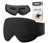 INNELO Masque de sommeil en coton pour les personnes dormant sur le côté, Masque de Nuit 3D avec protection auditive, ultra doux et confortable, Masque pour les yeux à Velcro, homme-femme, Noir