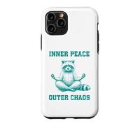 Inner, Peace Outer Chaos Drôle Raton Laveur Méditation Yoga Coque pour iPhone 11 Pro