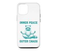 Inner, Peace Outer Chaos Drôle Raton Laveur Méditation Yoga Coque pour iPhone 12/12 Pro