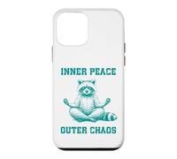 Inner, Peace Outer Chaos Drôle Raton Laveur Méditation Yoga Coque pour iPhone 12 Mini