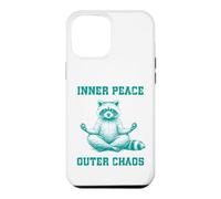 Inner, Peace Outer Chaos Drôle Raton Laveur Méditation Yoga Coque pour iPhone 12 Pro Max