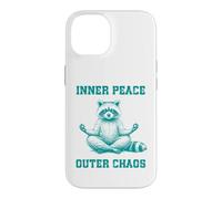 Inner, Peace Outer Chaos Drôle Raton Laveur Méditation Yoga Coque pour iPhone 14