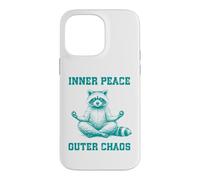 Inner, Peace Outer Chaos Drôle Raton Laveur Méditation Yoga Coque pour iPhone 14 Pro Max