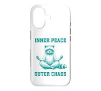 Inner, Peace Outer Chaos Drôle Raton Laveur Méditation Yoga Coque pour iPhone 17
