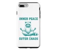 Inner, Peace Outer Chaos Drôle Raton Laveur Méditation Yoga Coque pour iPhone 7 Plus/8 Plus