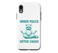 Inner, Peace Outer Chaos Drôle Raton Laveur Méditation Yoga Coque pour iPhone XR