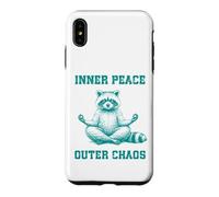 Inner, Peace Outer Chaos Drôle Raton Laveur Méditation Yoga Coque pour iPhone XS Max