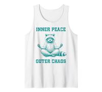 Inner, Peace Outer Chaos Drôle Raton Laveur Méditation Yoga Débardeur