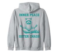 Inner, Peace Outer Chaos Drôle Raton Laveur Méditation Yoga Sweat à Capuche