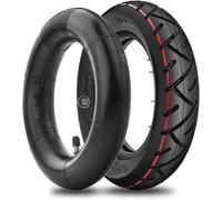 Inner tube and 10x2.5cm tyre, heavy duty 60/70-6.5 tires and thick 30% rubber with straight valve, suitable for most electric scooters with 10 inch tires