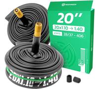 Inner Tubes 20x1.10 > 1.40 (Etrto 28/37-406)-Schrader Valve 40 Mm-Compatible With 20 Inch Children's Bikes/Bmx-High Strength And Elasticity-Rubber Thickness 1 Mm