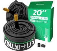 Inner Tubes 20x1.50 > 1.75 (Etrto 40/47-406)-Schrader Valve 40 Mm-Compatible With 20 Inch Children's Bike/Bmx-High Strength And Elasticity-Rubber Thickness 1 Mm