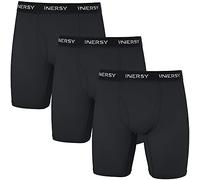 INNERSY Boxer Homme Noir Calecon Long en Maille Aérée Calecons Hommes Sport sous Vetement Lot de 3 (L, Noir)