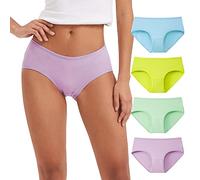 INNERSY Culotte Coton Femme Taille Moyenne Slip, XL, Multicolore Vibrant