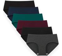INNERSY Culotte Femme Coton Doux Slip Taille Midi Stretch Basique Lot de 6 | Sous Vetement Elastique, Culottes Hipster Classique, Entrejambe 100% Coton, Sans Étiquette, Confort pour Sport et Quotidien
