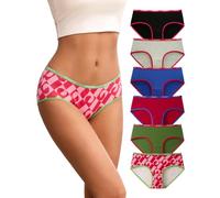 INNERSY Culotte Femme Coton Taille Midi Slip Sport, XS,Multicolore Vibrant