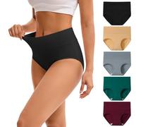 INNERSY Culotte Femme Taille Haute Shorty Coton Stretch Slip Confort sous Vetements Sport Lot de 5 (XS, Sombre Classique)