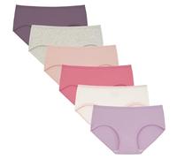 INNERSY Culotte Fille Ado Coton Doux Slip Sport Taille Basse sous Vetement Confortable Lot de 6 (12-14 Ans, Multicolore Girly)