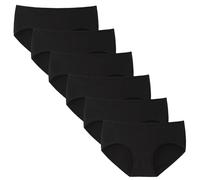 INNERSY Culotte Fille Ado Noir Shorty Coton Adolescente Slip 10-16 Ans Taille Basse Lot de 6（12-14 Ans, 6 Noir Classique