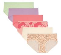 INNERSY Culotte Fille Coton Culottes Adolescentes Elastique sous Vetement Ado Taille Basse Lot de 6 (14-16 Ans, 2 Léopard/4 Couleur Unie)