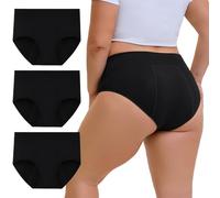 INNERSY Culotte Menstruelle Grande Taille Flux Abondant Slip Haute Lot de 3 | Culottes Menstruelles Femme 44-62, Slip de Règle Lavable, Shorty Périodique, Incontinence, Post Accouchement, Jour et Nuit