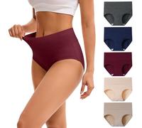 INNERSY Culotte Taille Haute Femme Confortable Slip Maxi Post Partum Shorty Coton Élastique Lot de 5 (3XL, Automne Profond)