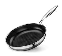Innerwell poêle à frire céramique 20 cm, Antiadhésive petite poêle en nid d'abeille en acier inoxydable, Tri-ply poêle à induction Convient à toutes les cuisinières, Sans PFOA
