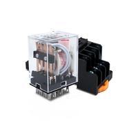 Innfeeltech 1 Pcs AC 220V relais électromagnétique de puissance avec, 14 Pin 5A relais de bobine avec socle HH54P
