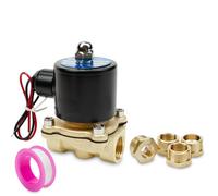 Innfeeltech 1 pièce 1/2 "BSP fileté 24V DC normalement fermé électrovanne en laiton avec raccord réducteur en laiton pour air, eau et diesel