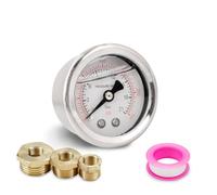 Innfeeltech 1pcs 40mm manomètre BSP 1/8 "0-21 BAR 0~300 psi avec trois pièces manchon 1/8" à 1/4 ", 1/8" à 3/8 "et 1/8" à 1/2 "et une bande de polytétrafluoroéthylène, axial