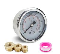 Innfeeltech 1pcs 40mm manomètre BSP 1/8 "0-7 Bar 0~100 PSI avec trois pièces manchon 1/8" à 1/4 ", 1/8" à 3/8 "et 1/8" à 1/2 ", et une bande de polytétrafluoroéthylène rouge, axial