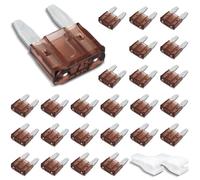 Innfeeltech 25 pièces mini fusible auto, fusible plat auto 7,5A avec 2 clips plastique pour voiture, camion et moto