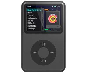 Innioasis Y1 128Go Lecteur MP3 avec Bluetooth, Style Intemporel, Lecteur Audio Numérique pour Enfants avec Livre Audio et Radio FM, Commande à Molette Tactile (Noir)