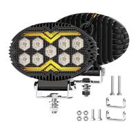 innislink Lot de 2 projecteurs LED 22 W avec orange et blanc, 9-60 V, lampe de travail supplémentaire, IP67, pour voiture, camion, tracteur, ATV, bateau, moto
