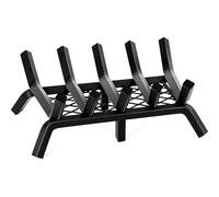 INNO STAGE Grilles de cheminée avec retenue de braise - Grille de cheminée de 43,2 cm, support de bûches de bois de chauffage, grille intérieure en fonte forgée pour foyer, intérieur et extérieur,