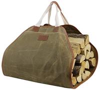 Inno Stage Sac de transport de bûches en toile cirée durable, accessoires de cheminée extra large avec poignées pour le camping
