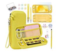innoAura Accessoires pour Nintendo Switch Lite 17 en 1 avec Etui de Transport , Etui de Jeu, Protection d'Ecran , Support(jaune)