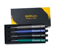 InnoBeta Blessed Papi Gifts Lot de 4 stylos à bille, idée cadeau parfaite pour grand-père papi pour un anniversaire et Noël