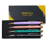InnoBeta Cadeaux d'écrivain pour femme, lot de 4 stylos à bille, cadeaux Fuuny pour écrivains, romanciers, scénaristes pour anniversaire, remise de diplôme, Noël