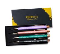 InnoBeta Jane Austen Lot de 4 stylos à bille avec citations, pour hommes, adolescents et amateurs de livres