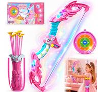 Innofans Jouet Licorne pour Fille, Arc et Flèches Enfant avec 20 Flèches à Ventouse & Cible, Kit de Tir à l'arc avec Carquois, Cadeau Licorne pour Filles de 3 4 5 6 7 8 9 10 Ans