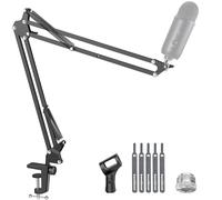 InnoGear Support de micro à perche pour Blue Yeti HyperX QuadCast SoloCast Snowball Fifine Shure SM7B et autres micros, bras de micro étendu (noir)