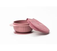 InnoGIO GIOfresh Owl, Bol avec Couvercle 1er Âge Hibou pour Bébé et Enfant, Silicone Souple, Surface Antidérapante à Ventouse, sans BPA, Adapté au Lave-Vaisselle et Micro-Ondes, Rose
